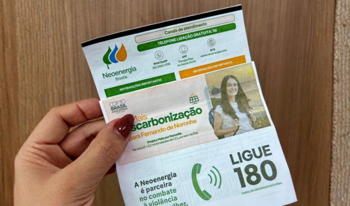 Contas de energia elétrica divulgam canal 180 e reforçam combate à violência contra a mulher